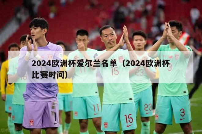 2024欧洲杯爱尔兰名单（2024欧洲杯比赛时间）